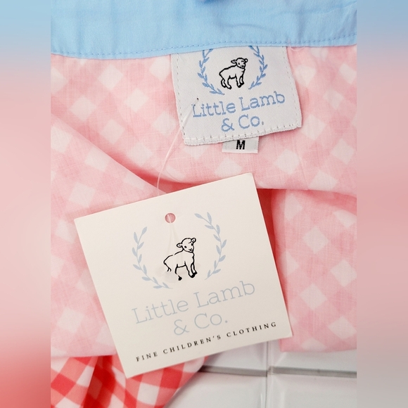 Nwt Little Lamb And Co. Ladies White And Red Checked Open Front Cardigan Blue Po - Picture 6 of 7